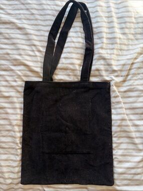 Dark Brown Corduroy Tote Bag with Long Handles